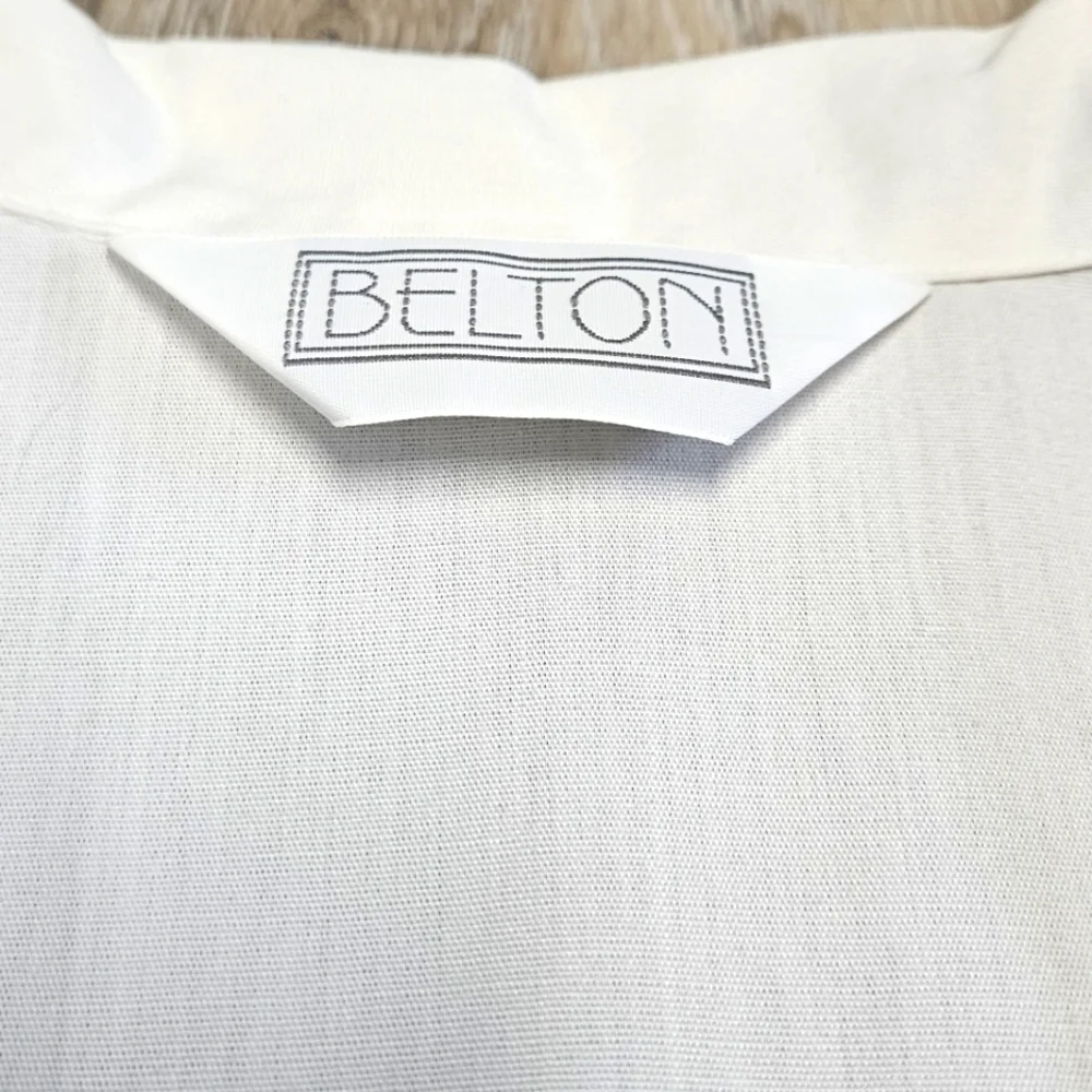 Belton Vintage White Lightweight Cotton Blazer Women's Onesize Large XL Classic - Picture 6 of 6